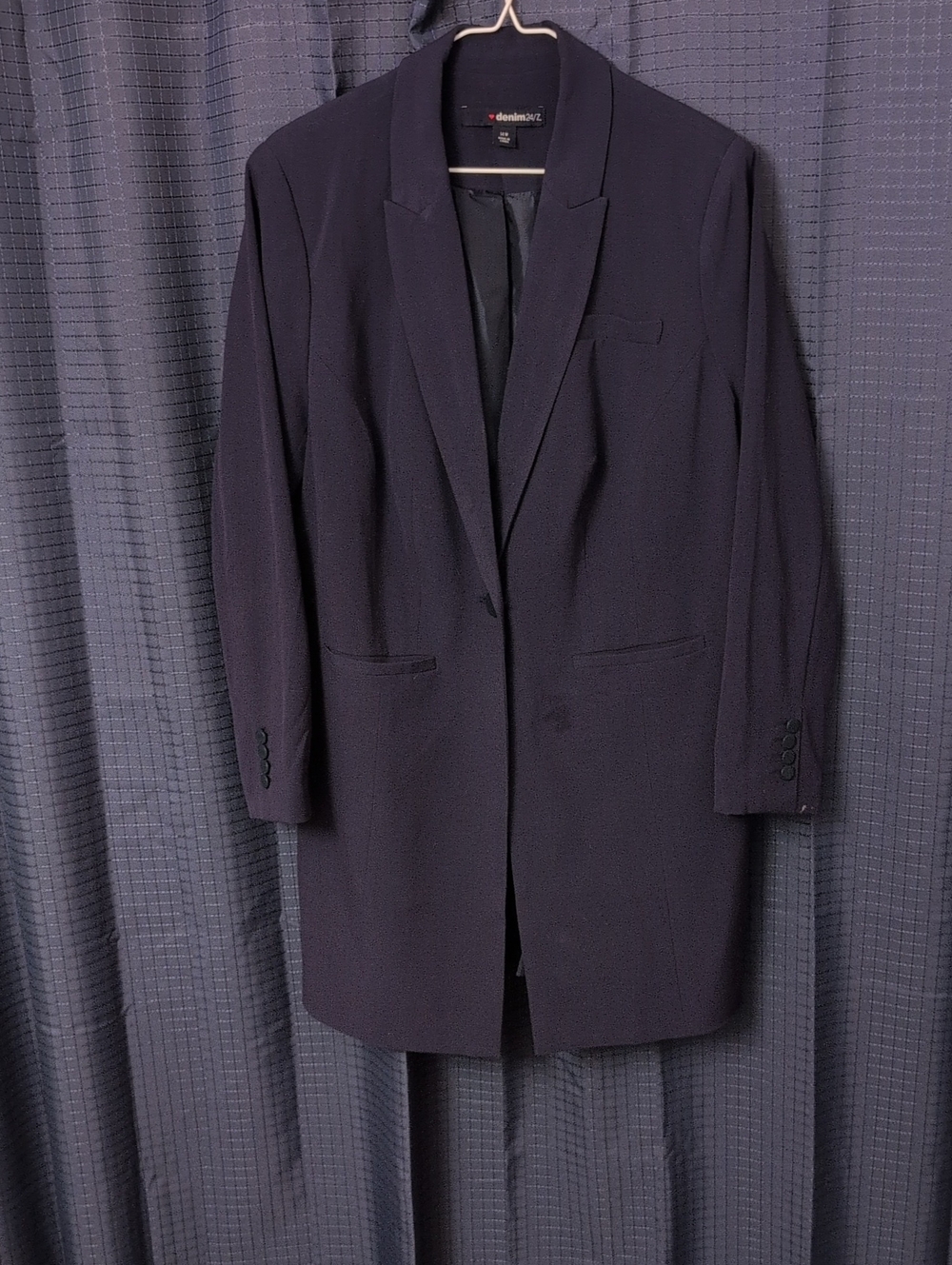 Denim 24/7 Women's Dark Navy Long Blazer